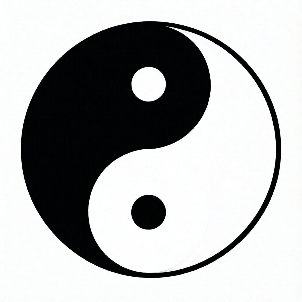 A circular Taoist emblem representing balance and harmony