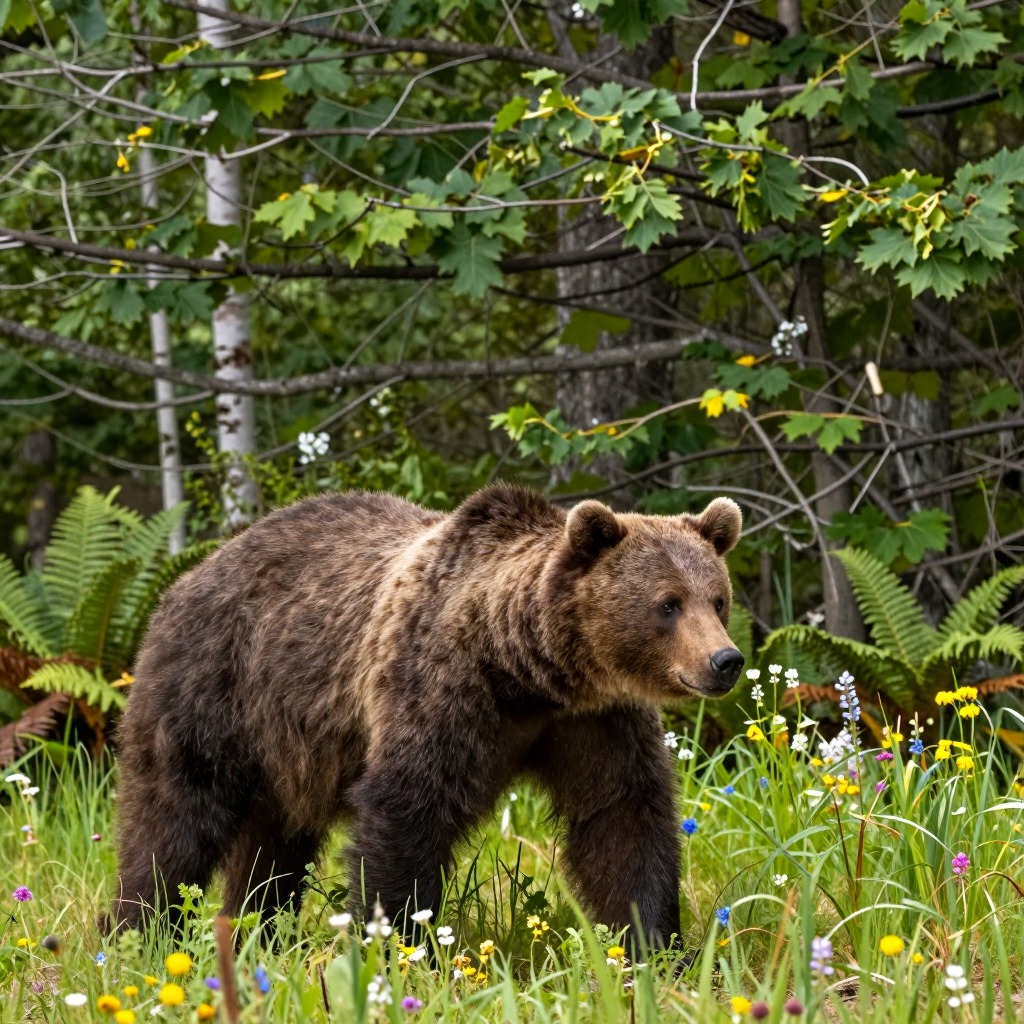 A bear during summer